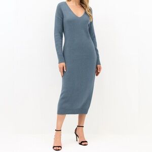 Long Tall Sally Long Sleeve Sweater Dress in Blue